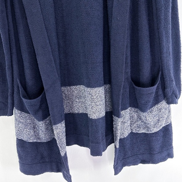 𝅺BAREFOOT Dreams CozyChic Lite Navy Hooded Longline Cardigan Super Soft - Picture 5 of 8